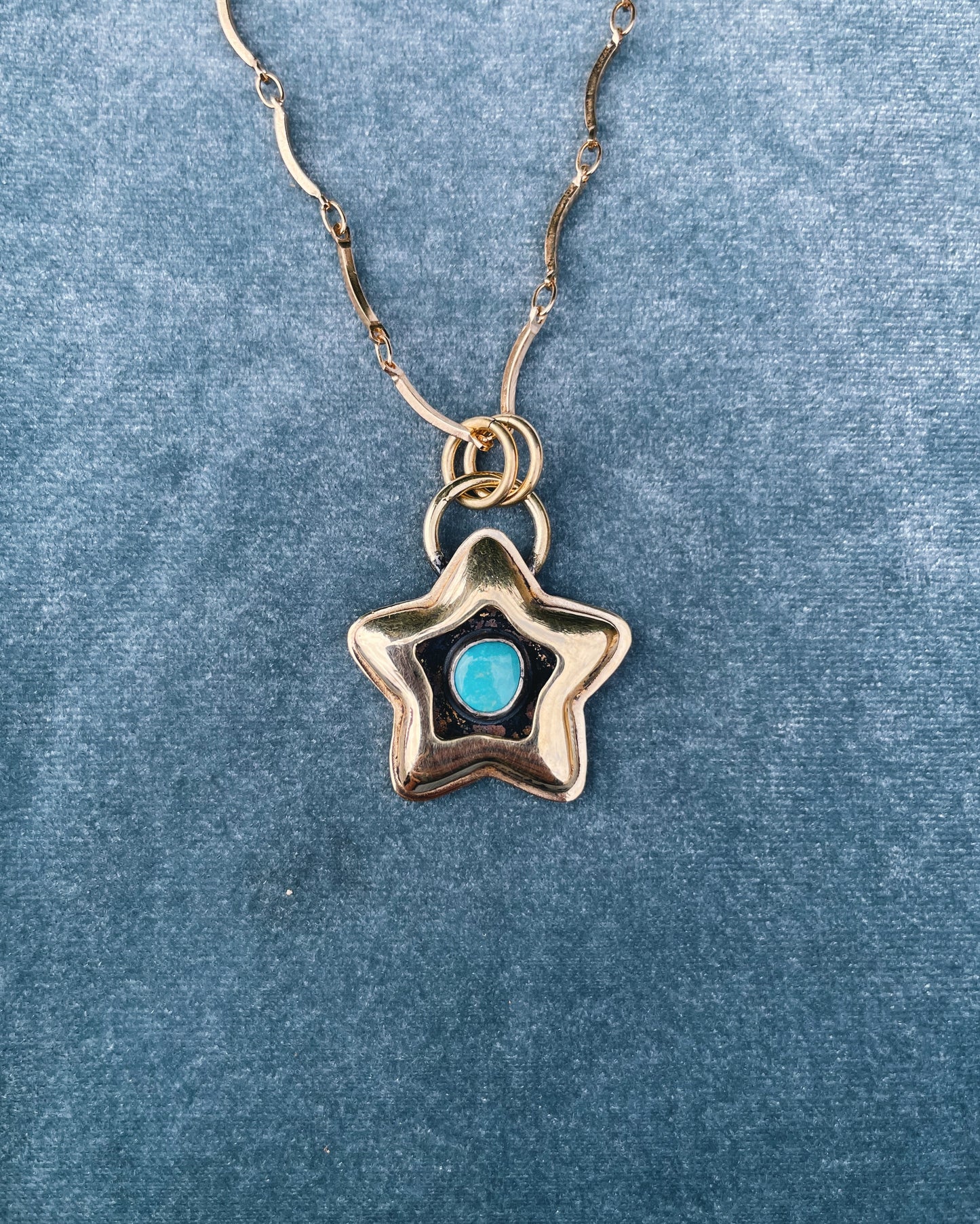 Turquoise Brass Star shadowbox