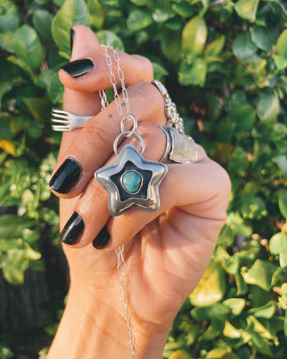 Sterling Silver Turquoise Shadowbox Star