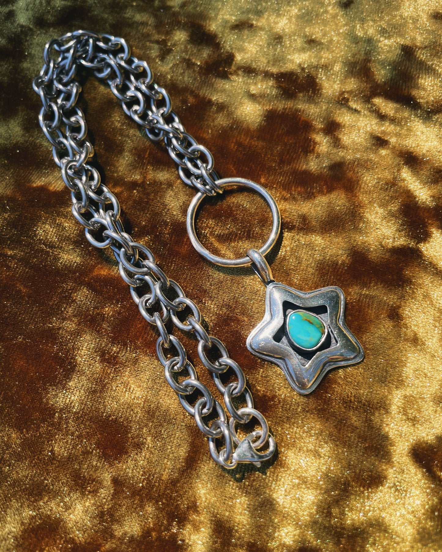 Sterling Silver Turquoise Shadowbox Star