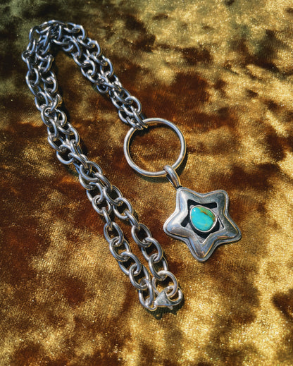 Sterling Silver Turquoise Shadowbox Star