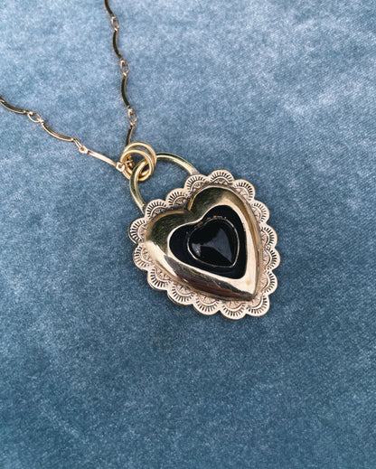 Onyx Brass Heart shadowbox
