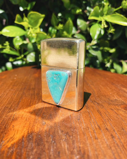 Set your Heart ablaze Brass & Turquoise Zippo Lighter