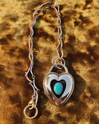 Turquoise Brass Heart shadowbox