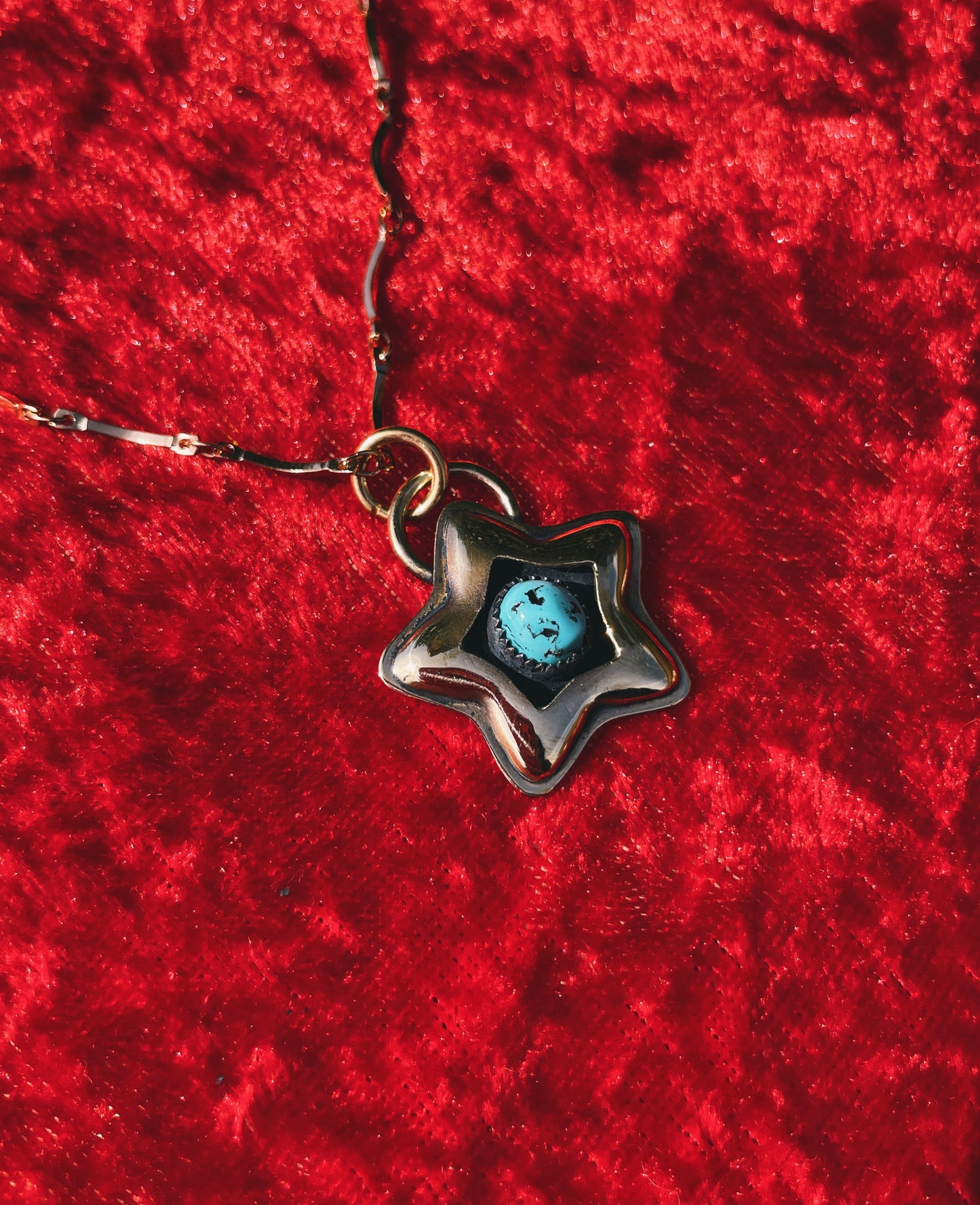 Turquoise Brass Star shadowbox