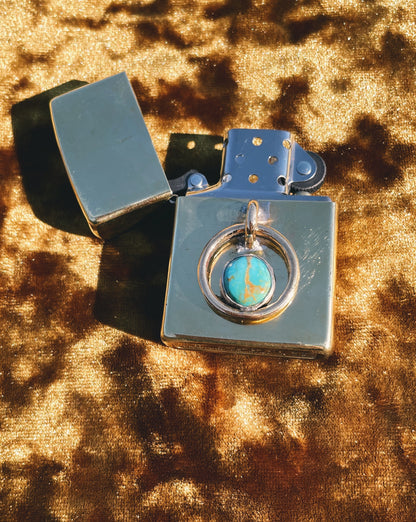 Brass & Turquoise Zippo Lighter