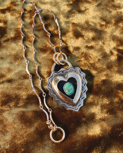 Variscite Brass Heart shadowbox