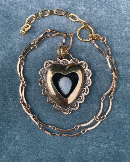 Moonstone Brass Heart shadowbox