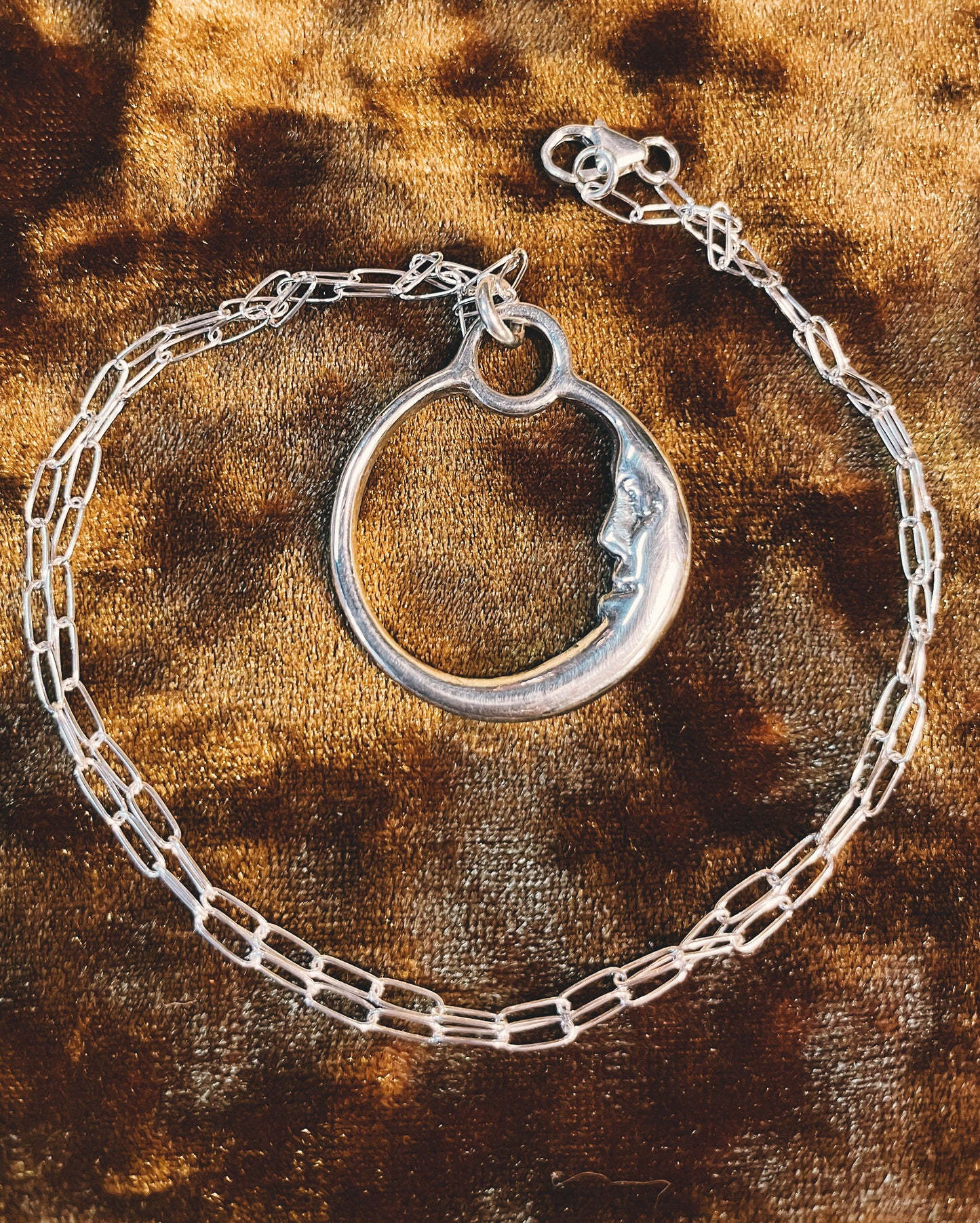 Sterling Silver Man in the Moon necklace