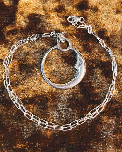 Sterling Silver Man in the Moon necklace