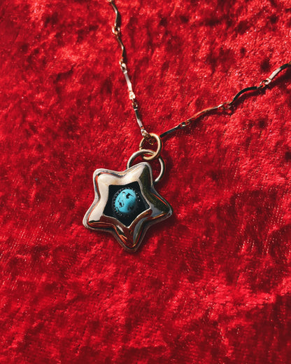 Turquoise Brass Star shadowbox