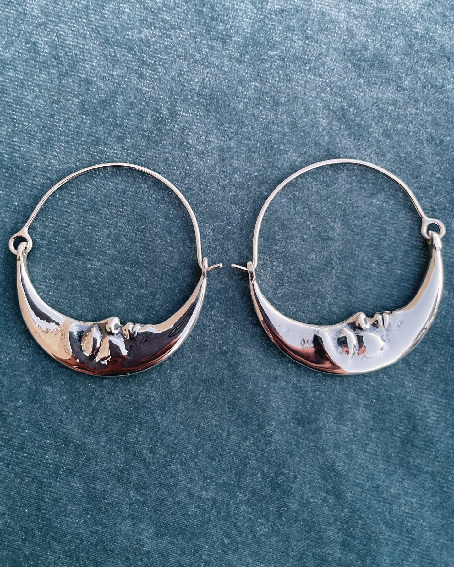 Man in the Moon Hoop Earrings