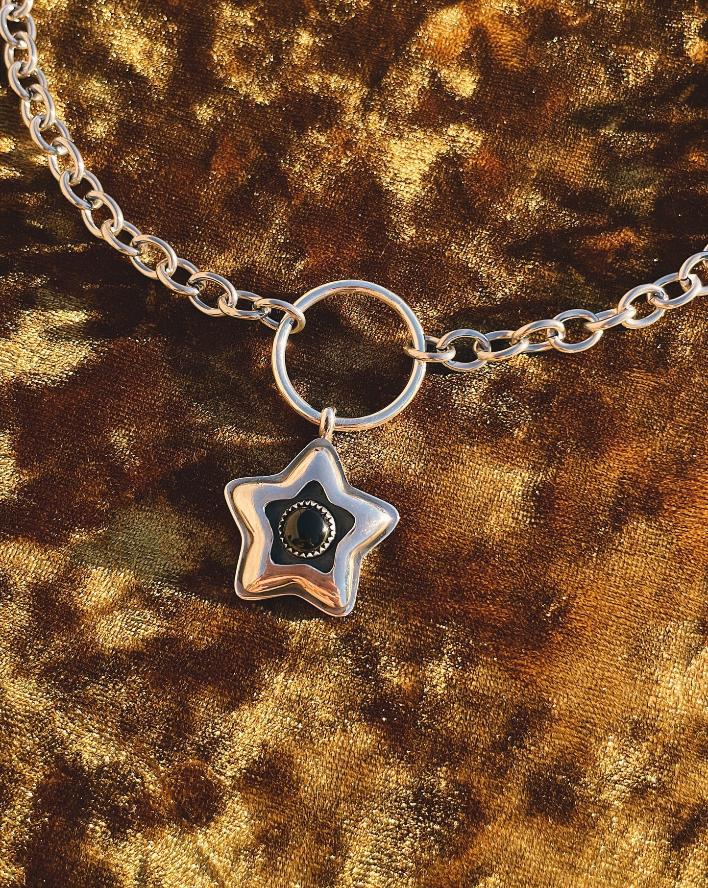 Sterling Silver Star shadowbox choker