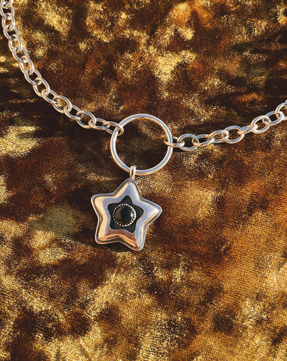 Sterling Silver Star shadowbox choker
