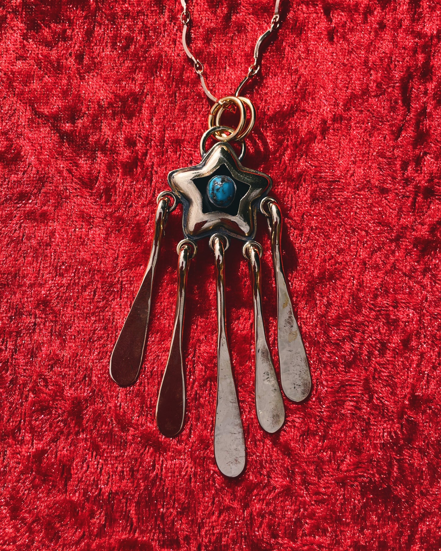 Fringe Turquoise Brass Star shadowbox