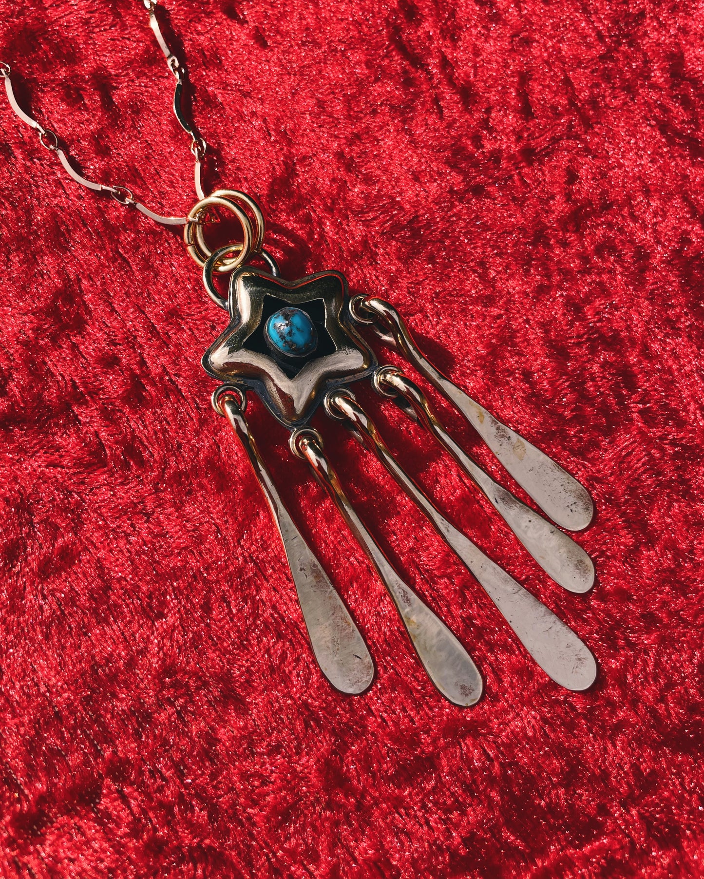 Fringe Turquoise Brass Star shadowbox