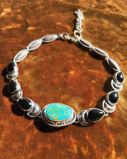 Sonoran & Onyx Turquoise Choker
