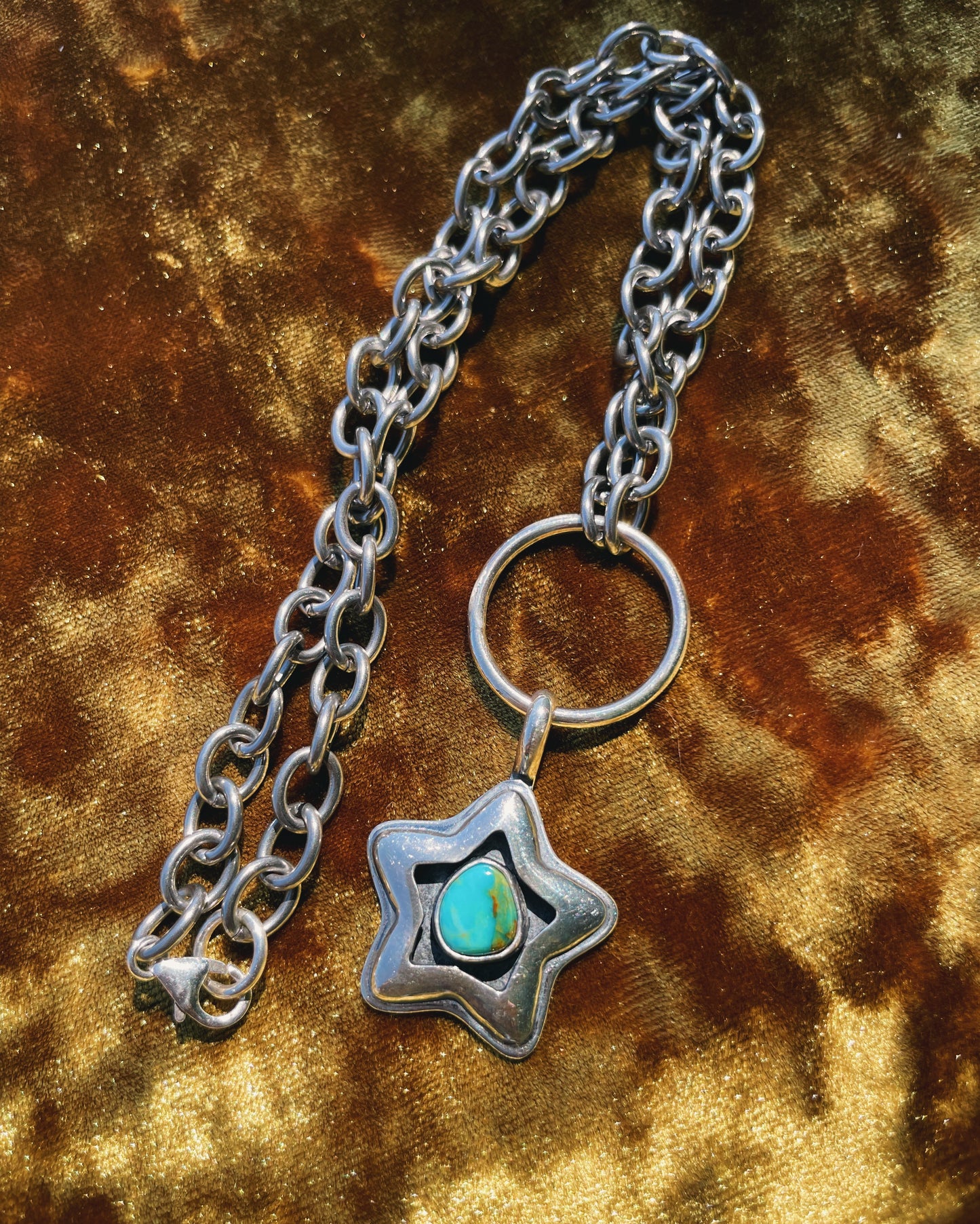 Sterling Silver Turquoise Shadowbox Star