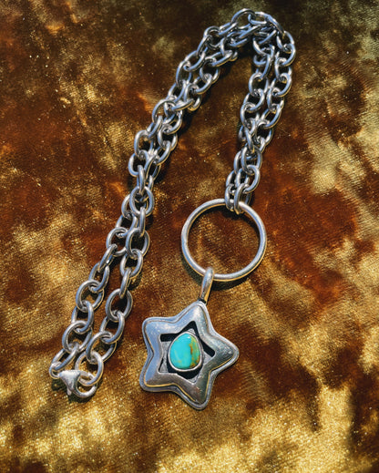 Sterling Silver Turquoise Shadowbox Star