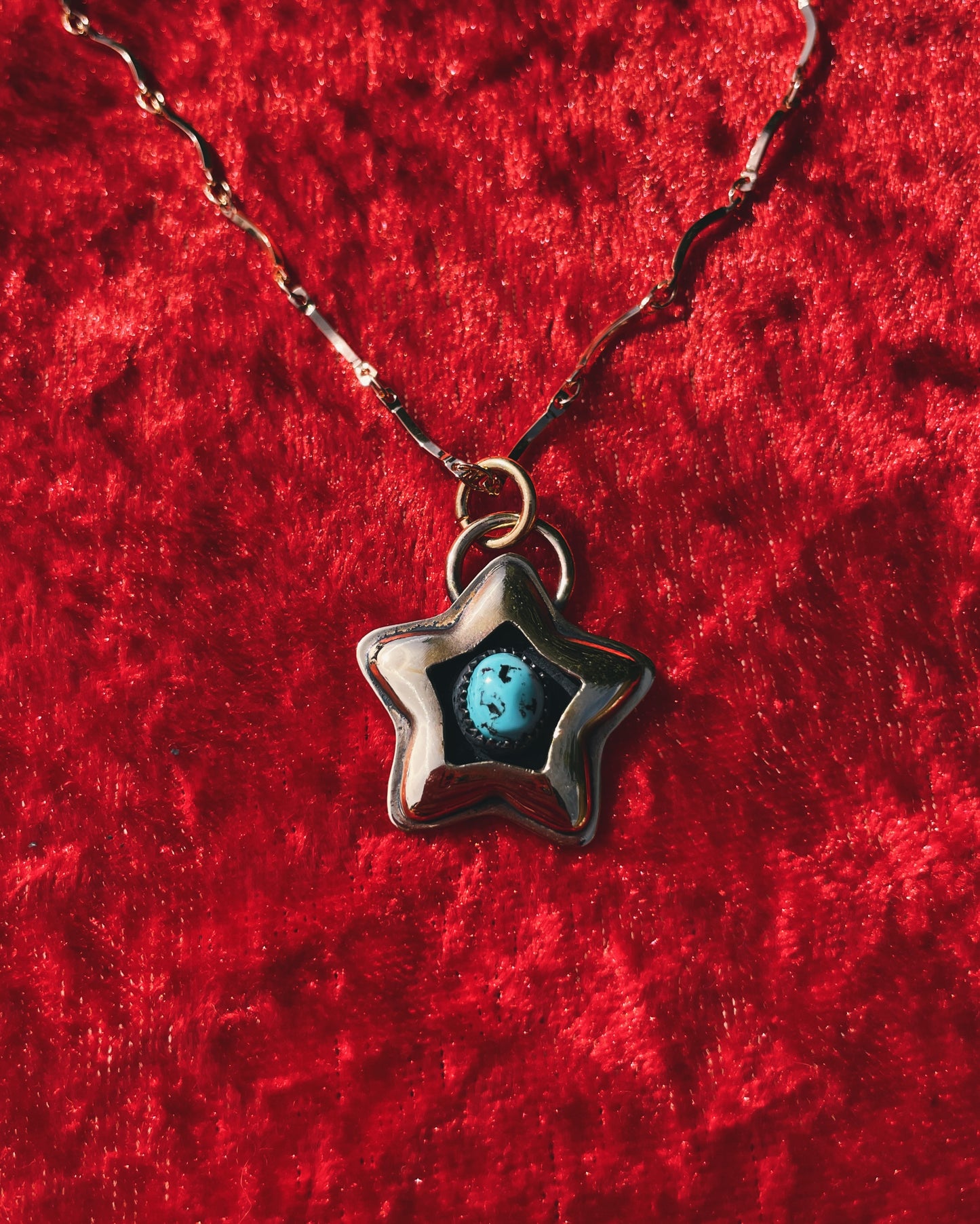 Turquoise Brass Star shadowbox