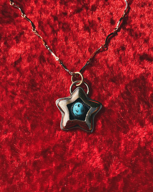 Turquoise Brass Star shadowbox