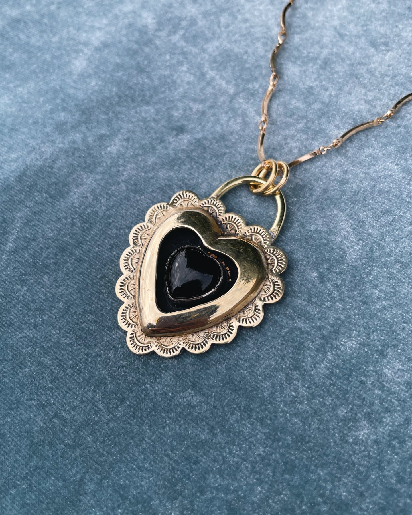 Onyx Brass Heart shadowbox