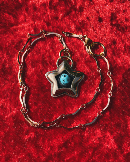 Turquoise Brass Star shadowbox