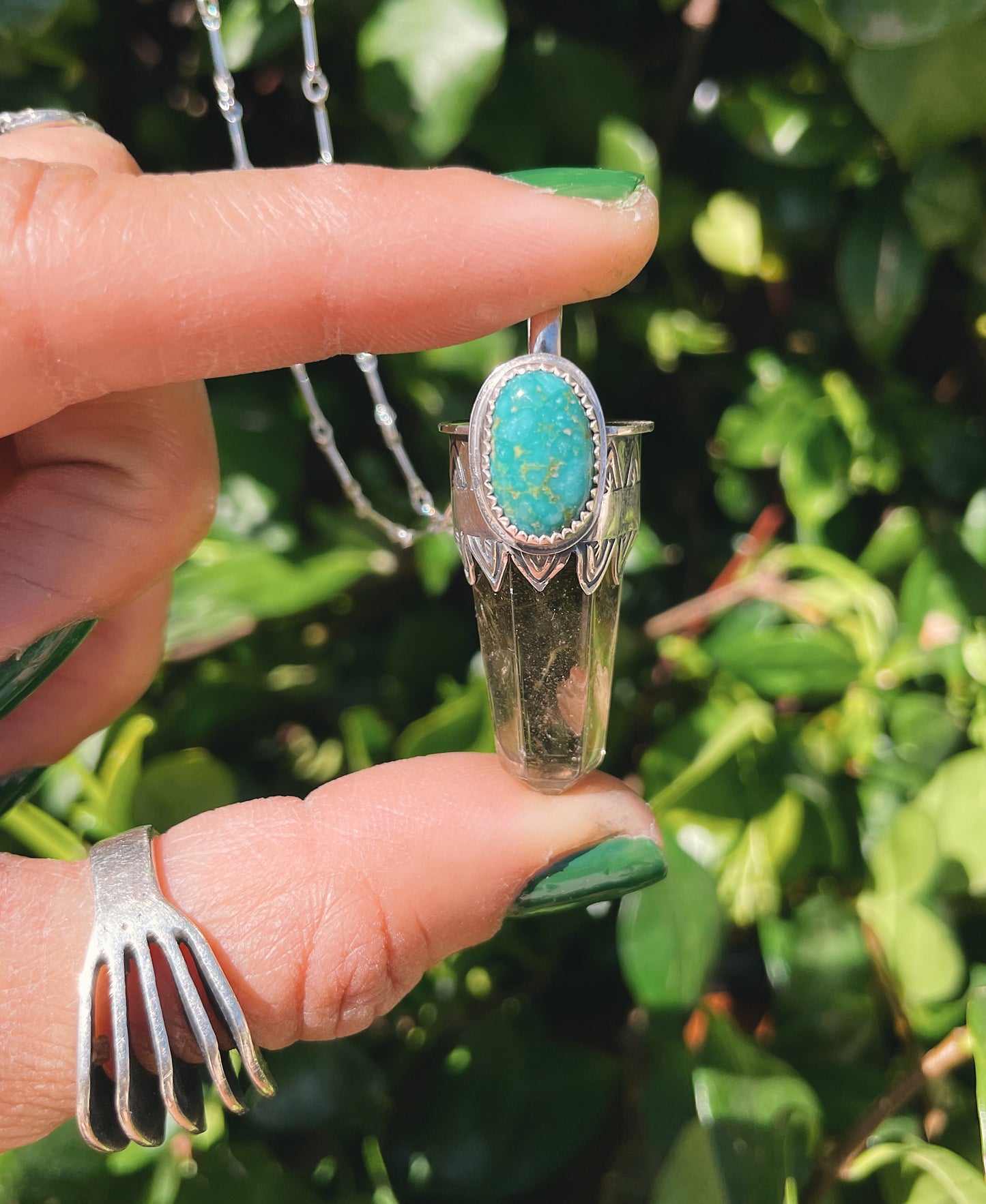 Smokey Quartz & Sonoran Turquoise Talisman