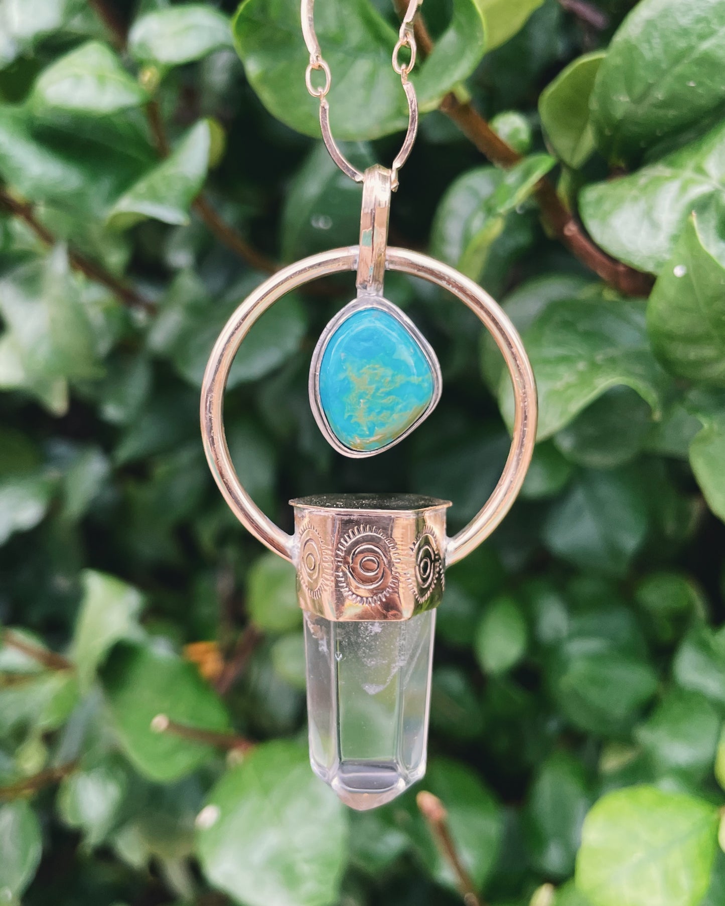 Clear Quartz & Turquoise Talisman