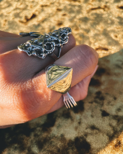 Brutalist Triangle Signet Ring