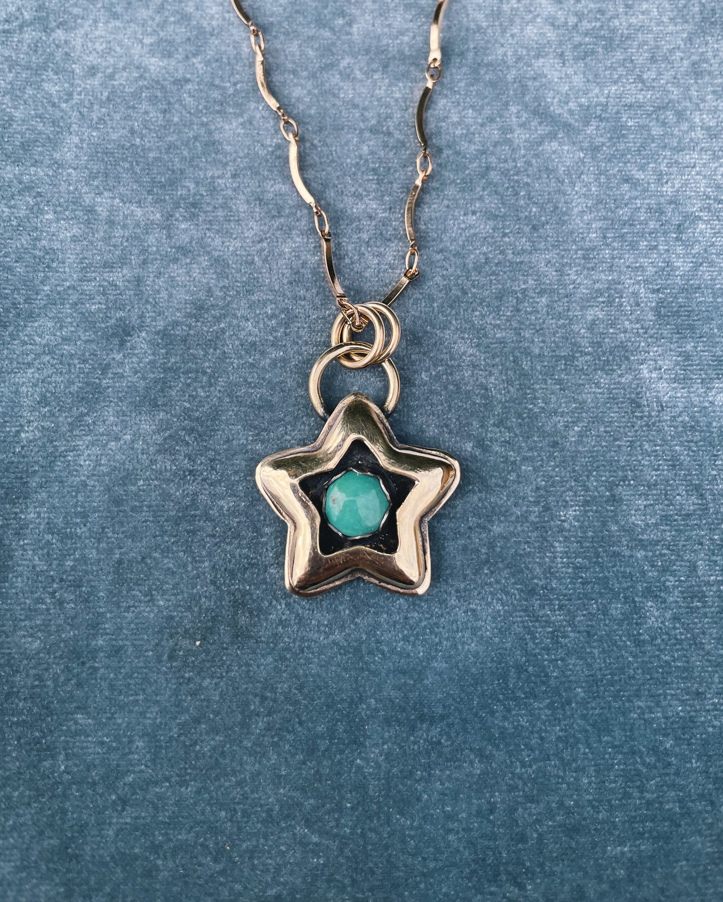 Turquoise Brass Star shadowbox