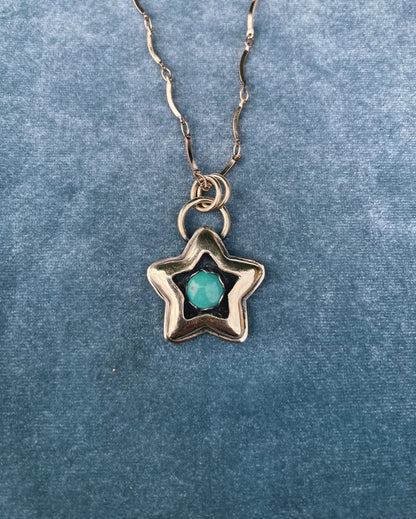 Turquoise Brass Star shadowbox