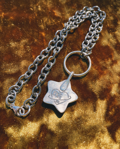 Moonstone Sterling Silver Star shadowbox choker
