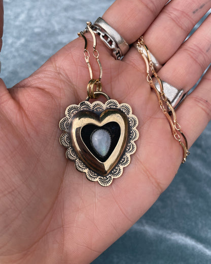 Moonstone Brass Heart shadowbox