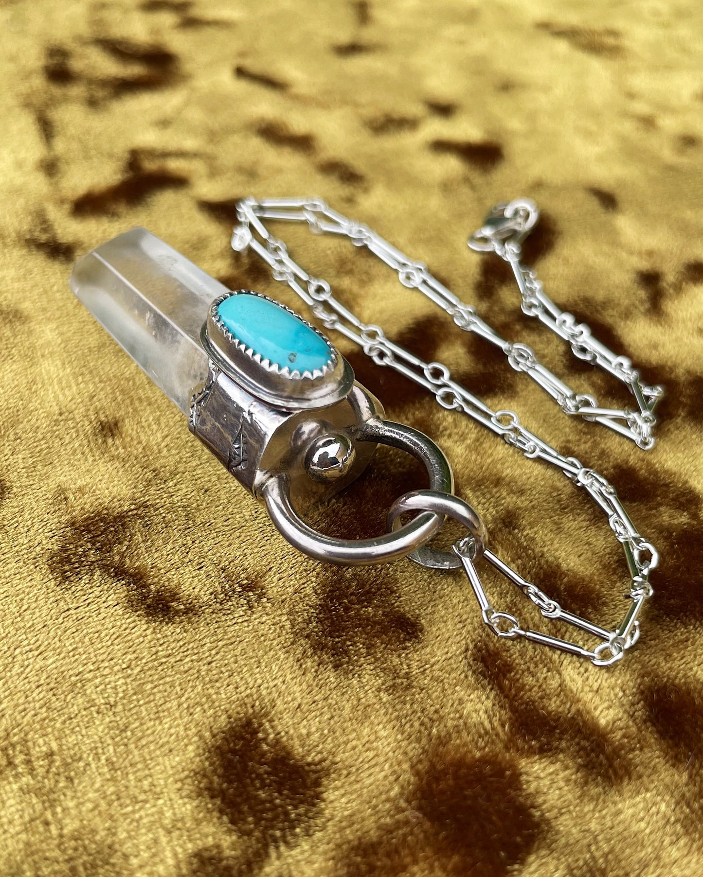 Quartz Crystal & Kingman Turquoise Talisman