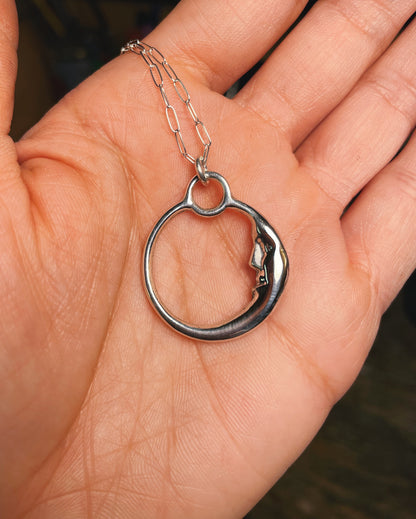 Sterling Silver Man in the Moon necklace