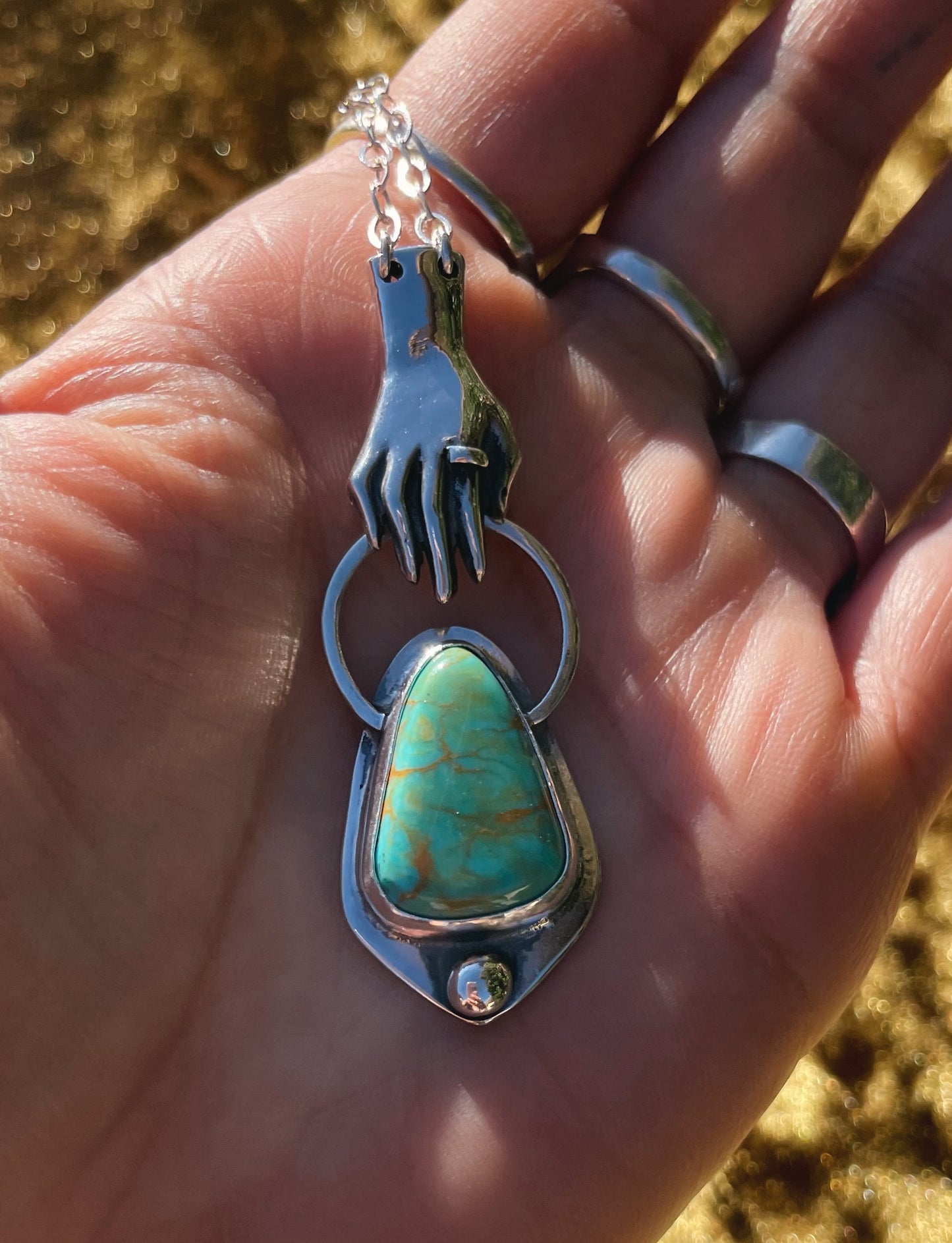 Turquoise Offering hand Necklace