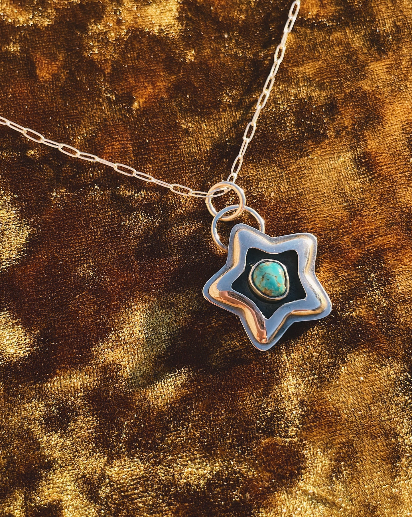 Sterling Silver Turquoise Shadowbox Star
