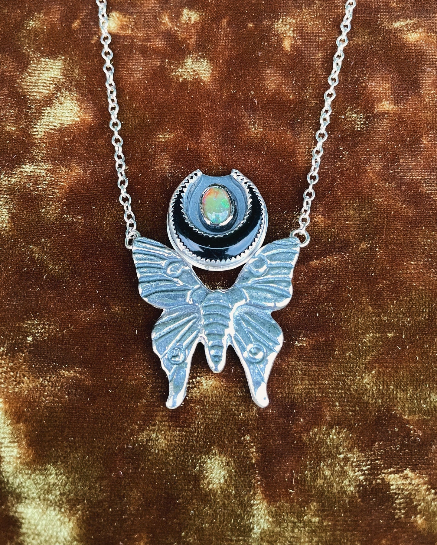Sterling Moth Necklace