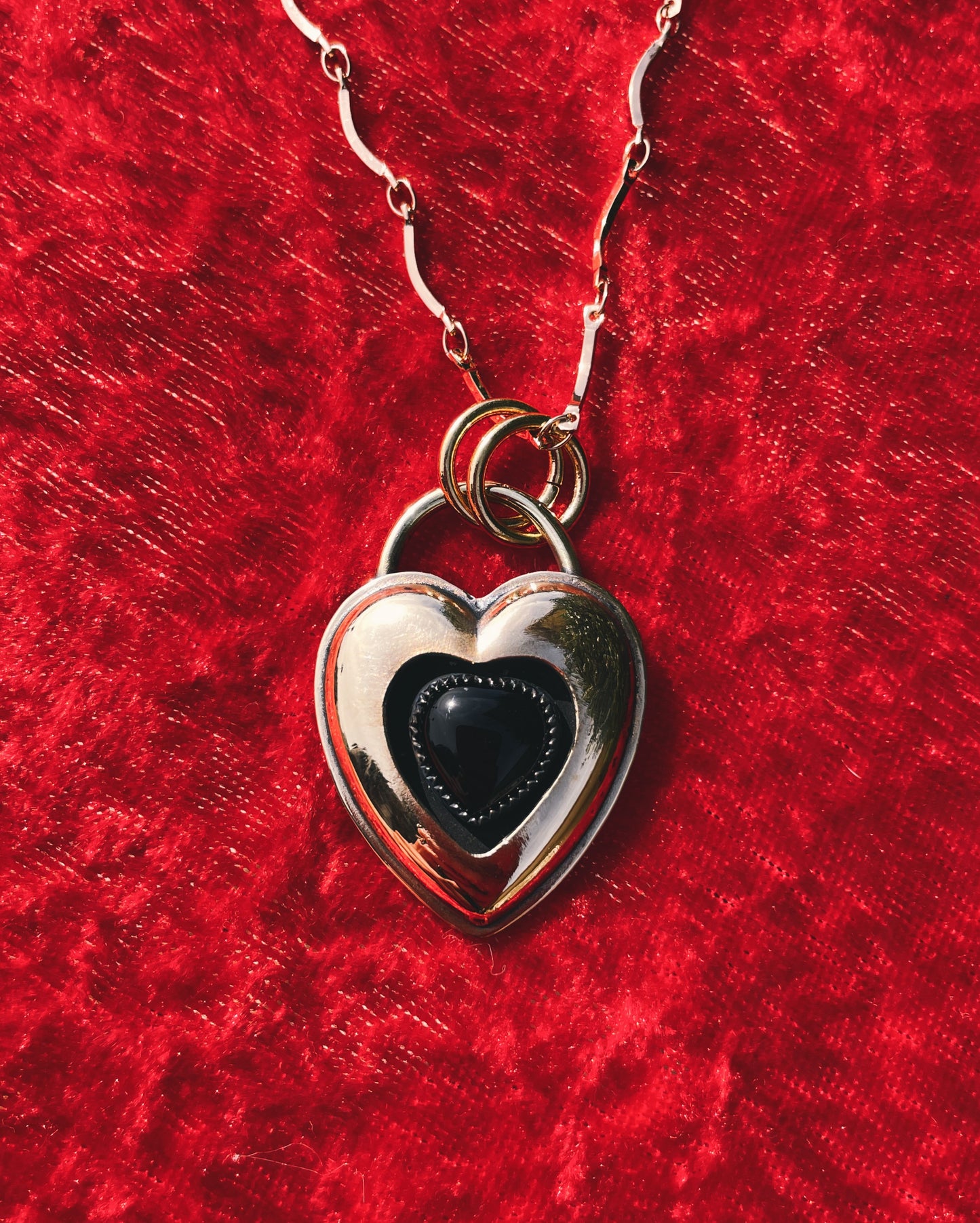 Onyx Brass Heart shadowbox