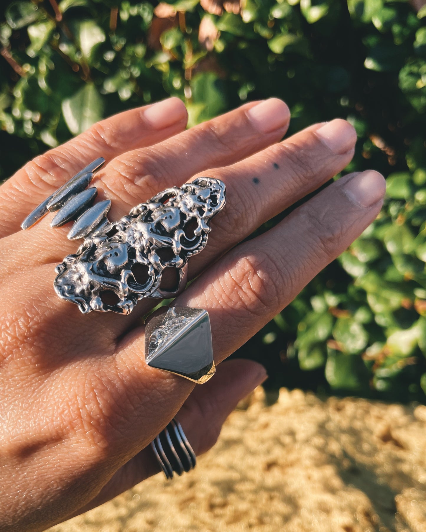 Brutalist Triangle Signet Ring