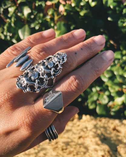 Brutalist Triangle Signet Ring