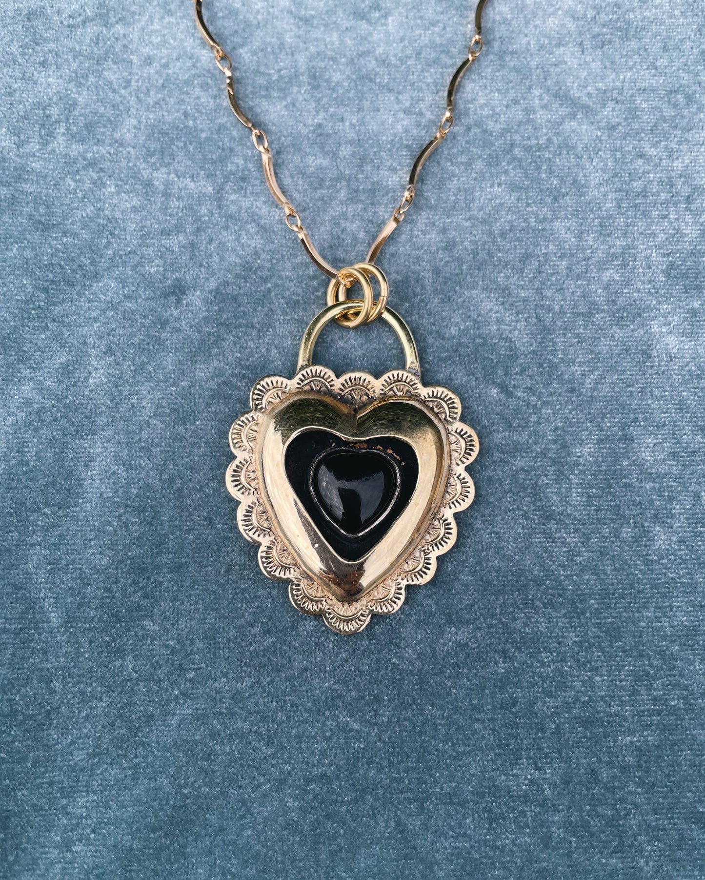 Onyx Brass Heart shadowbox