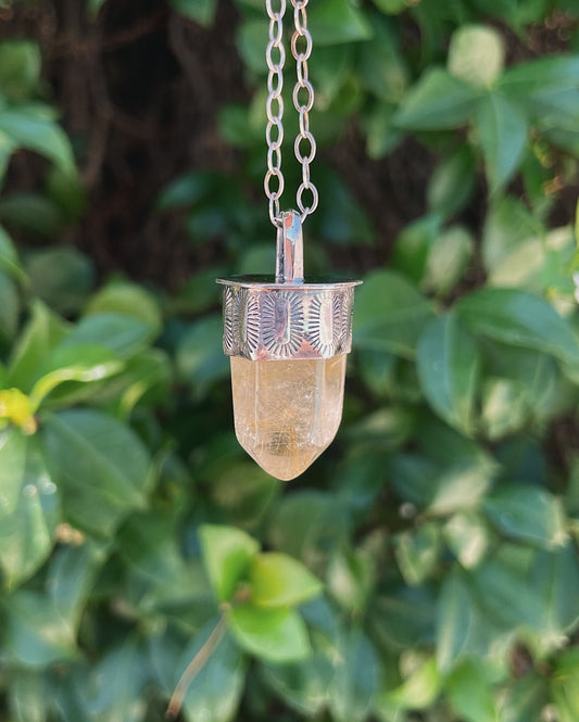 Gold Rutilated Quartz Talisman