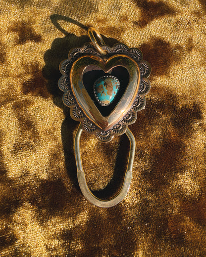 Turquoise Brass Heart shadowbox