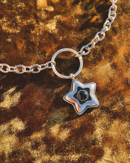 Sterling Silver Star shadowbox choker