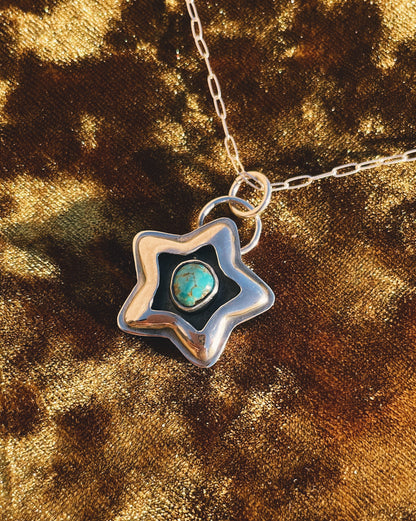Sterling Silver Turquoise Shadowbox Star