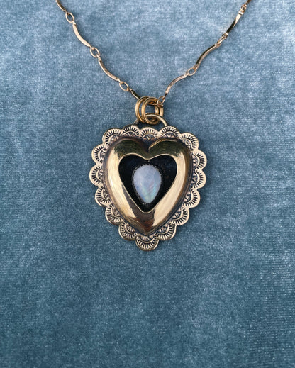 Moonstone Brass Heart shadowbox