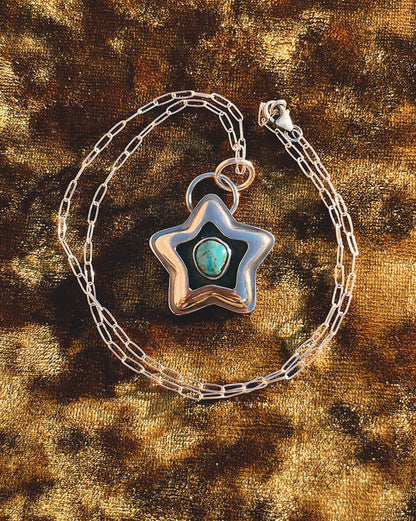 Sterling Silver Turquoise Shadowbox Star