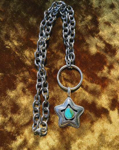 Sterling Silver Turquoise Shadowbox Star
