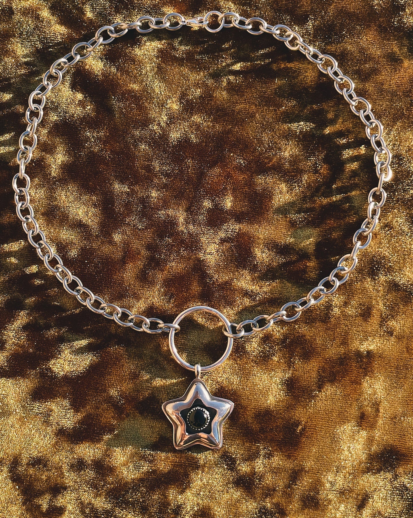 Sterling Silver Star shadowbox choker